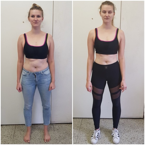 Before and after transformation of a CrossFit Committed member