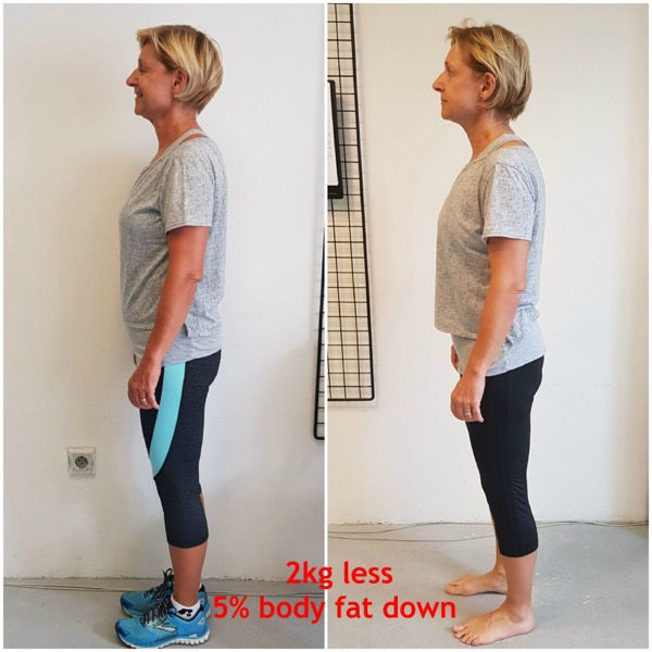 Before and after transformation of a CrossFit Committed member